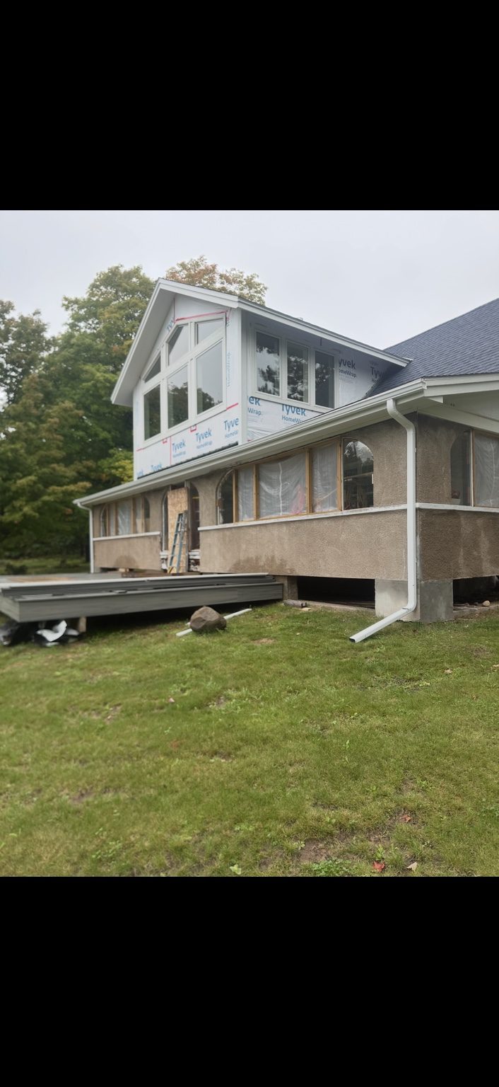 White gutters on remodel project